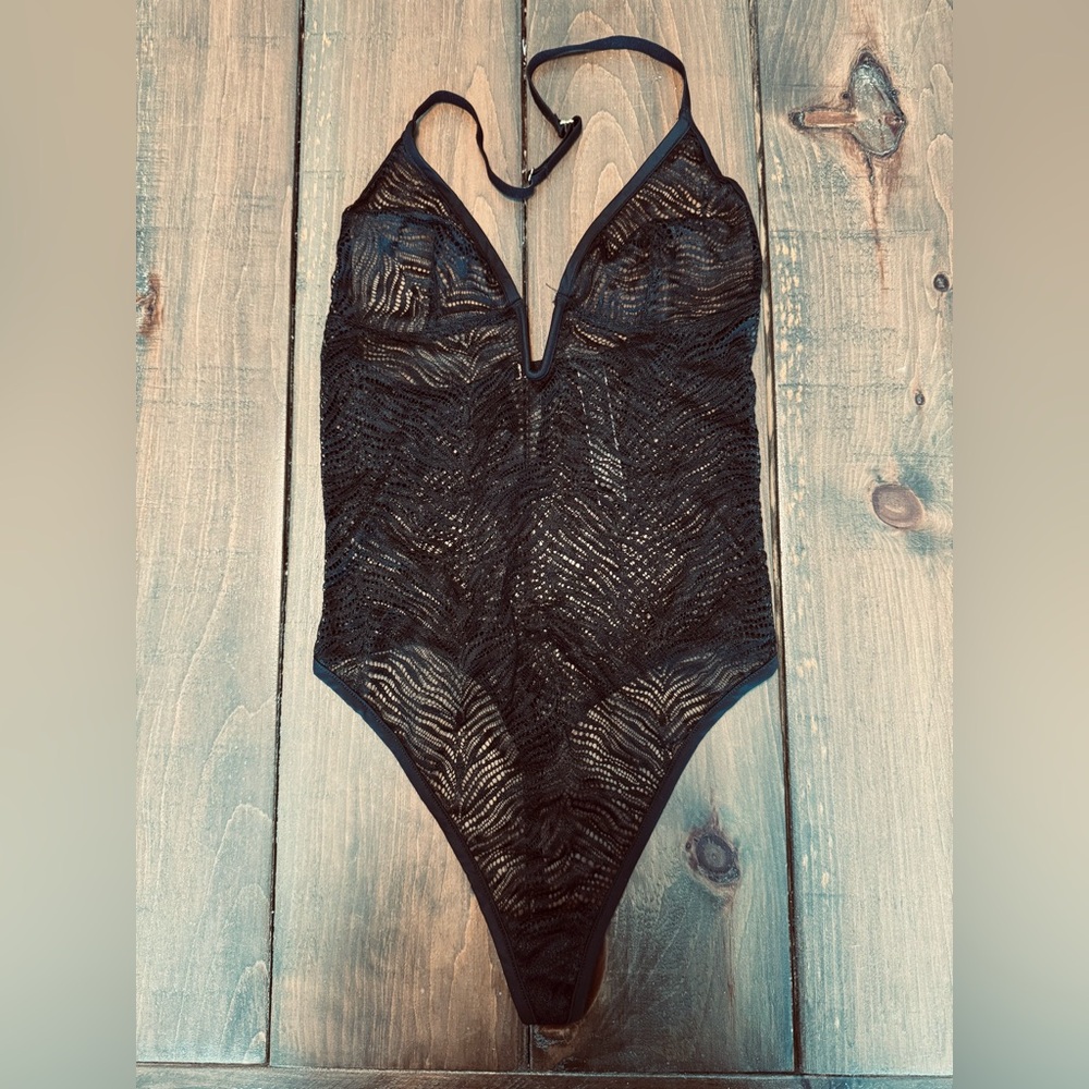 Victoria's Secret Black Lace Bodysuit